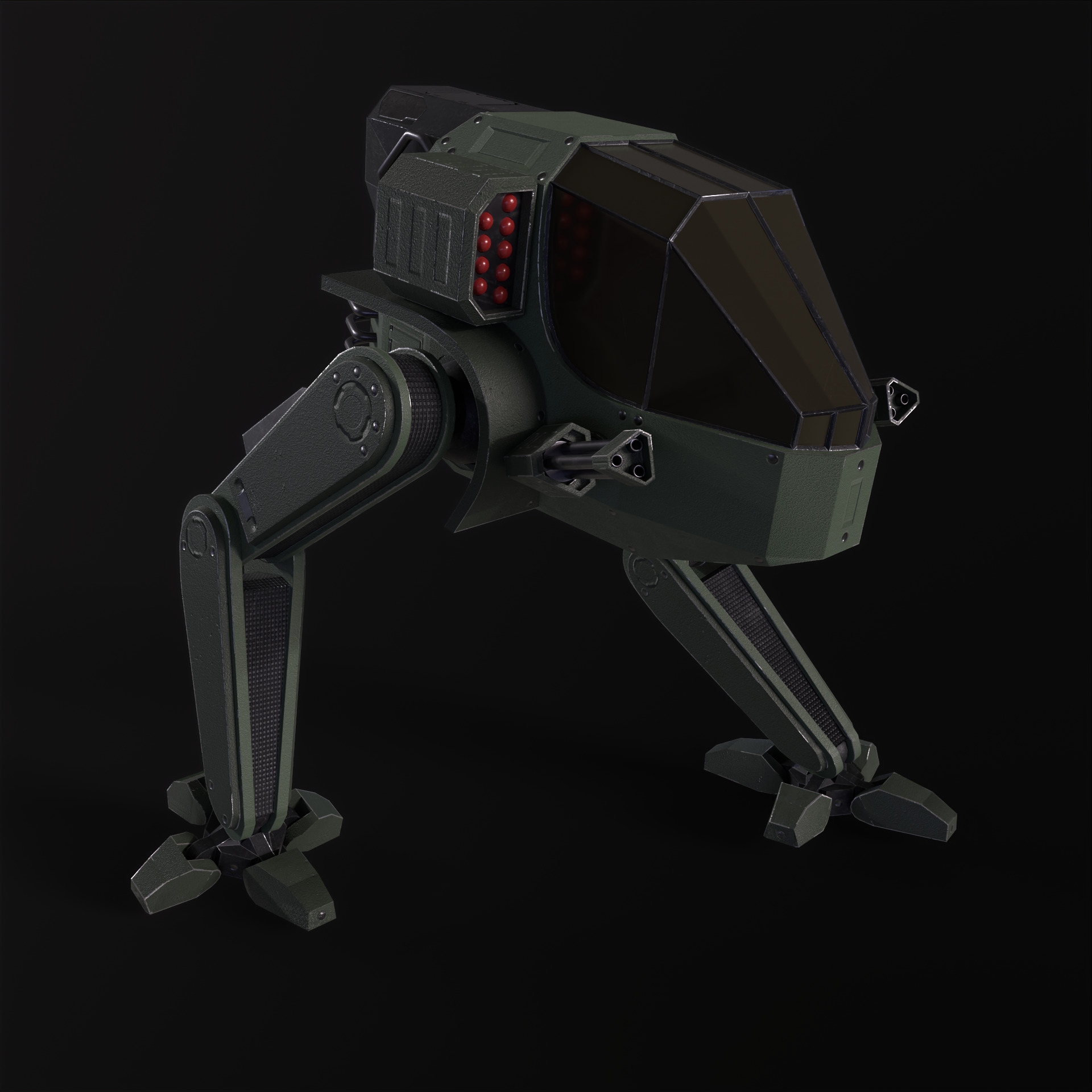 Military Mech PBR Low-poly 3D model_37
