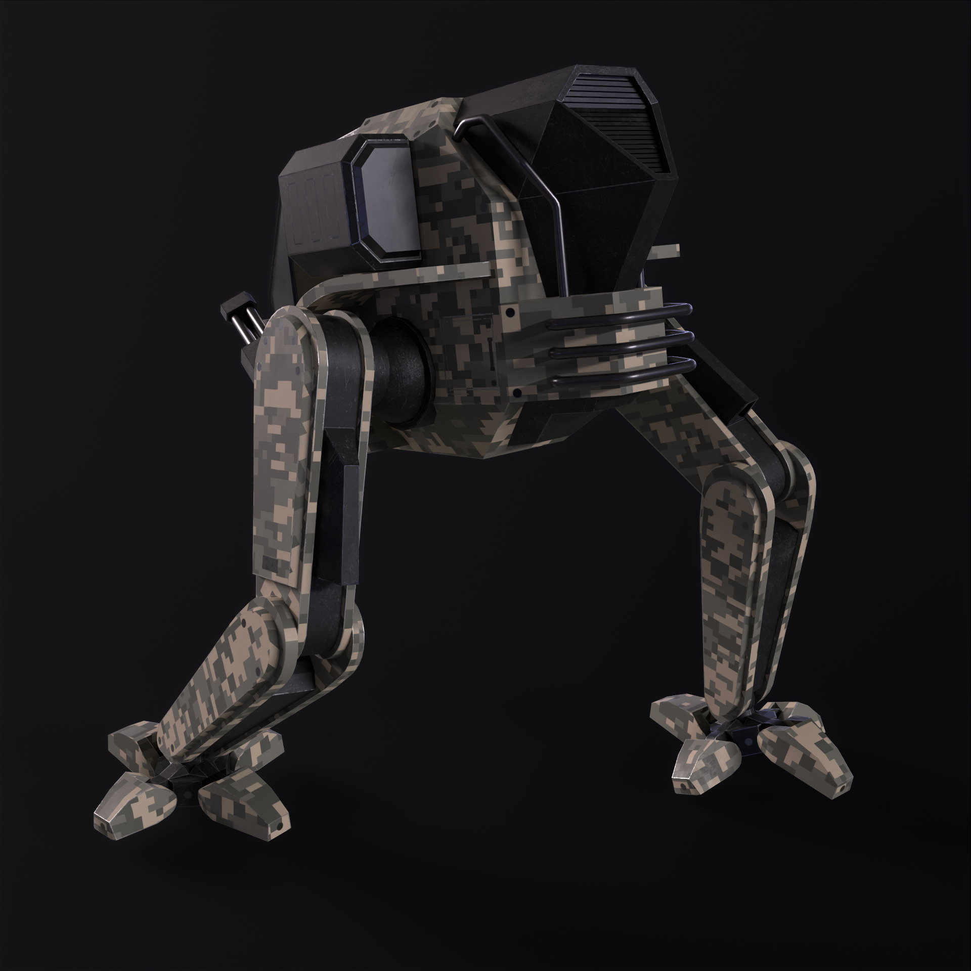 Military Mech PBR Low-poly 3D model_48