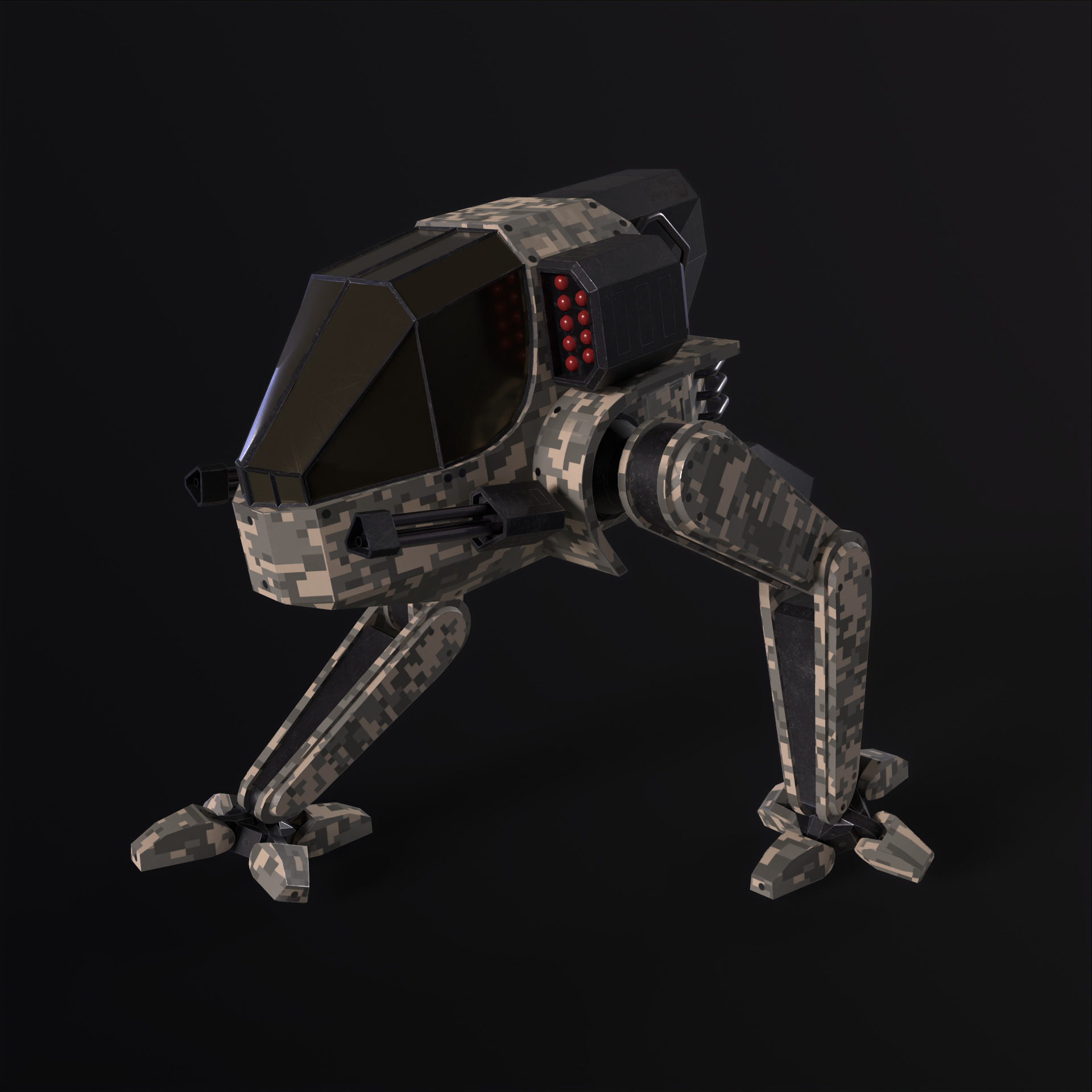 Military Mech PBR Low-poly 3D model_11