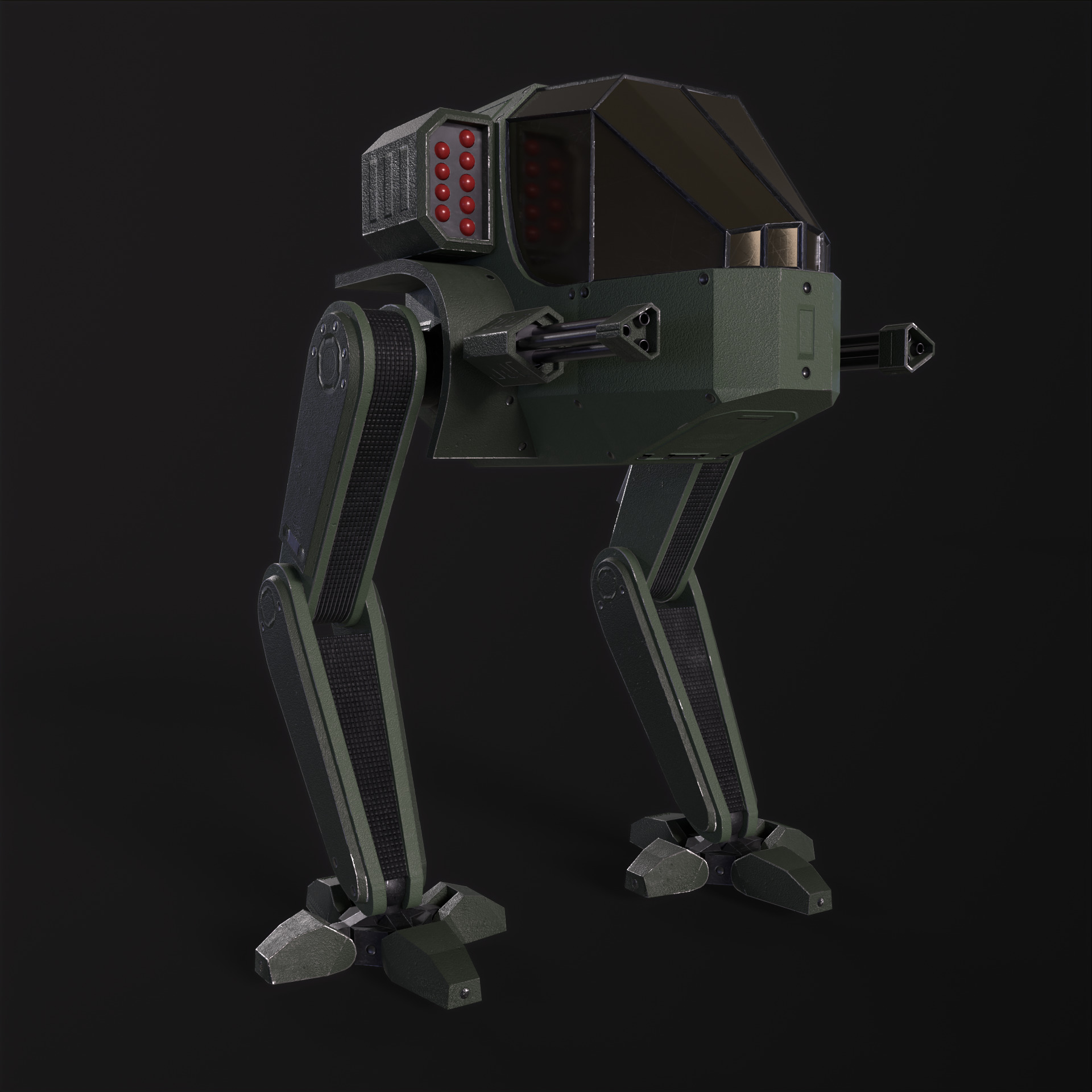 Military Mech PBR Low-poly 3D model_16