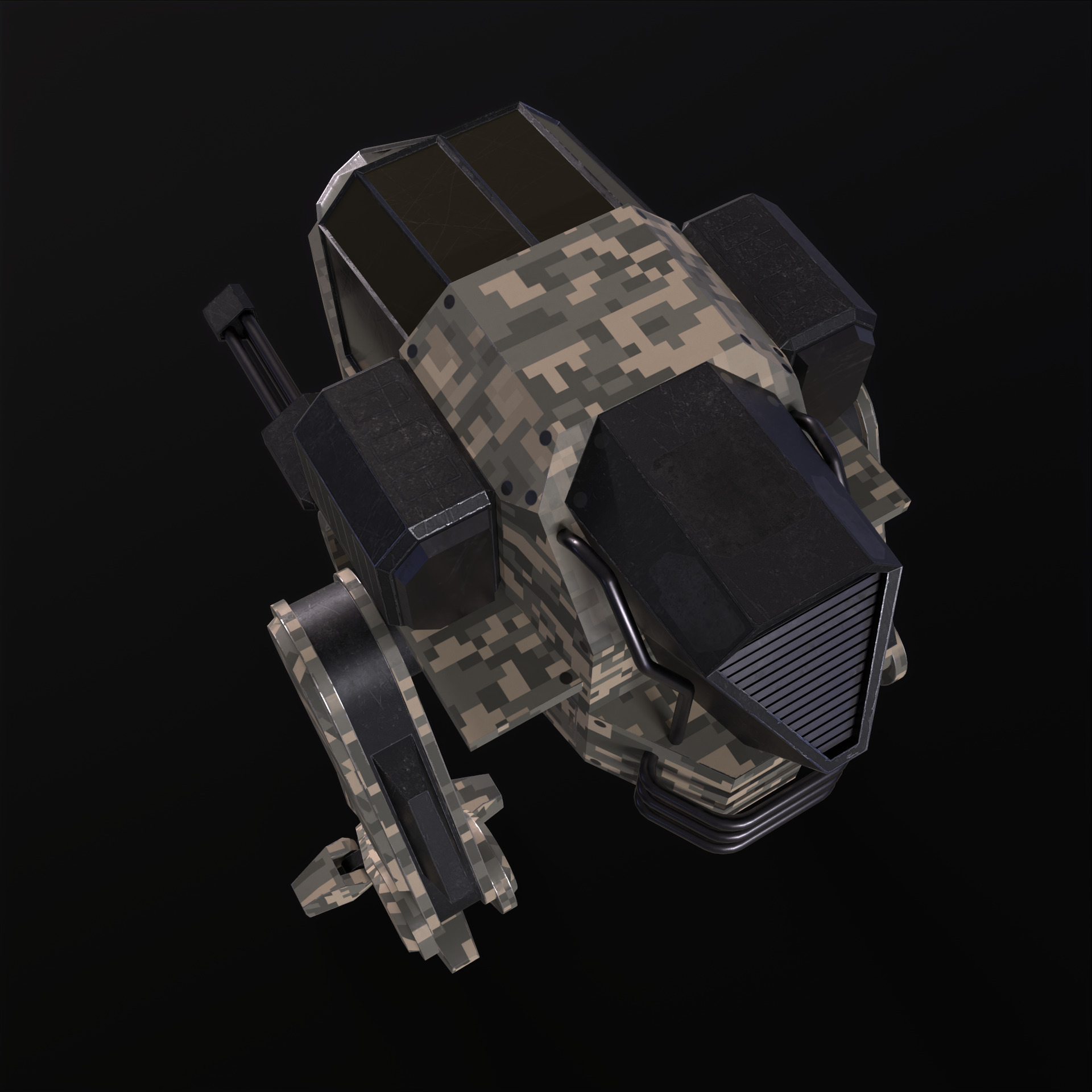 Military Mech PBR Low-poly 3D model_36