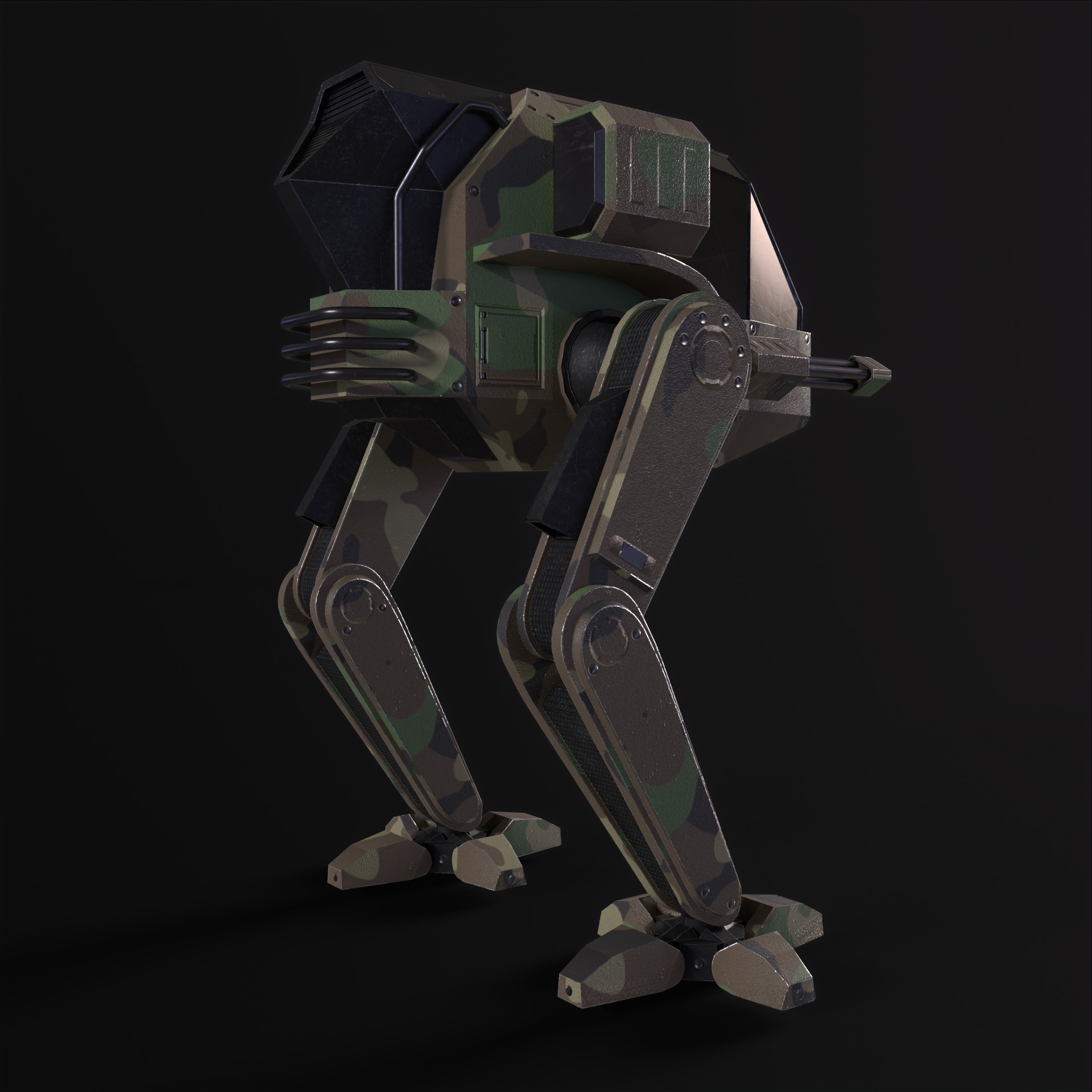 Military Mech PBR Low-poly 3D model_27