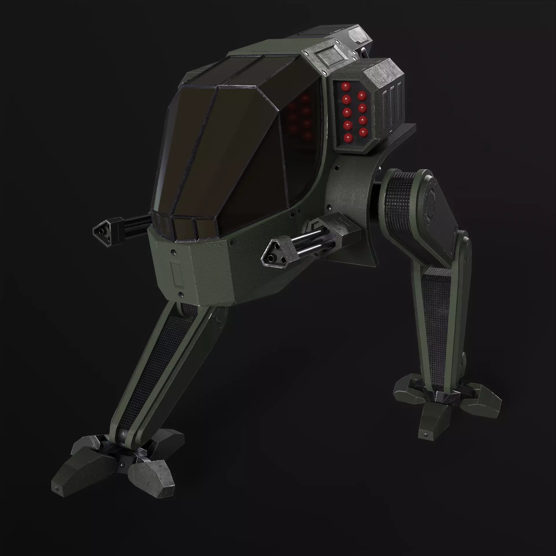 Military Mech PBR Low-poly 3D model_0
