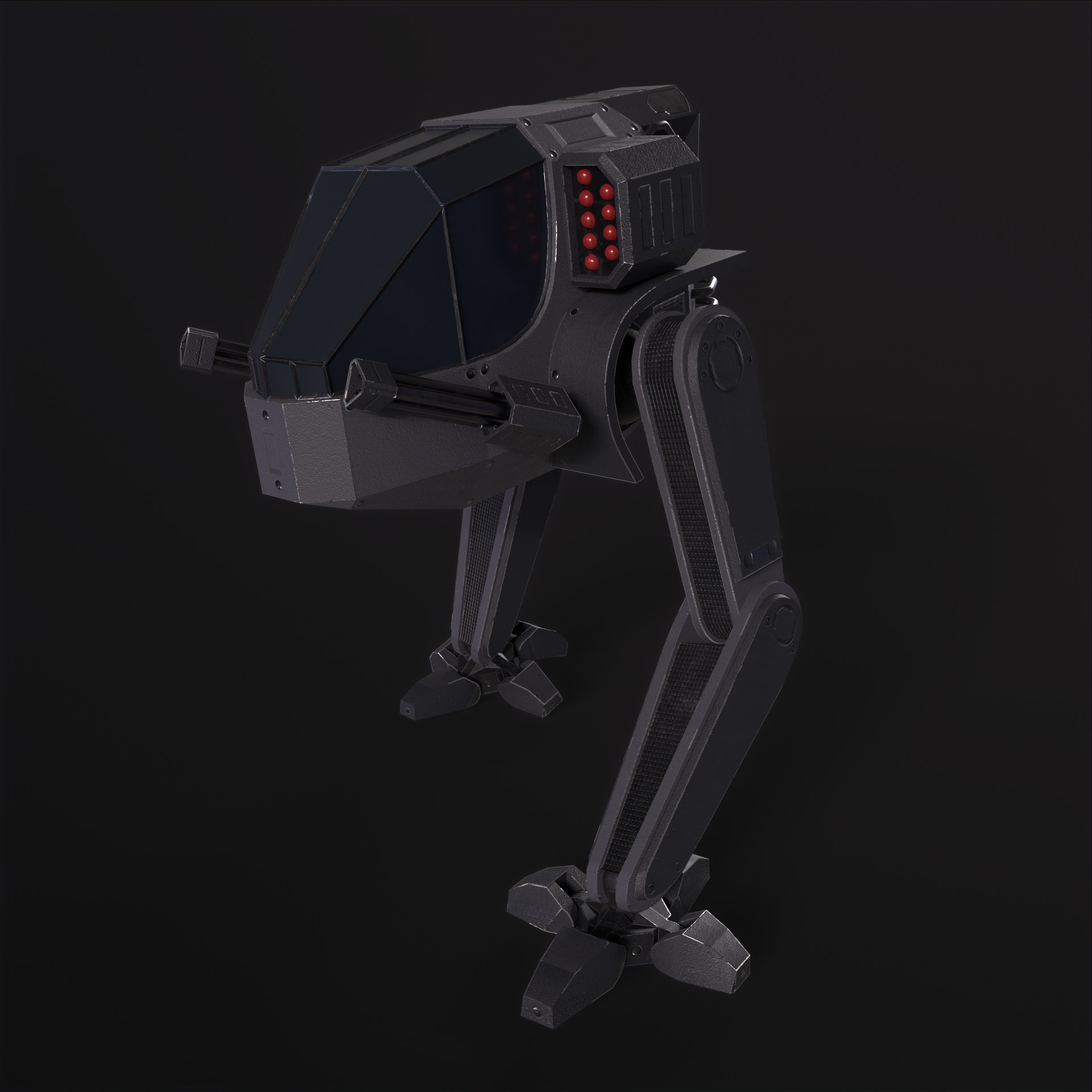 Military Mech PBR Low-poly 3D model_41