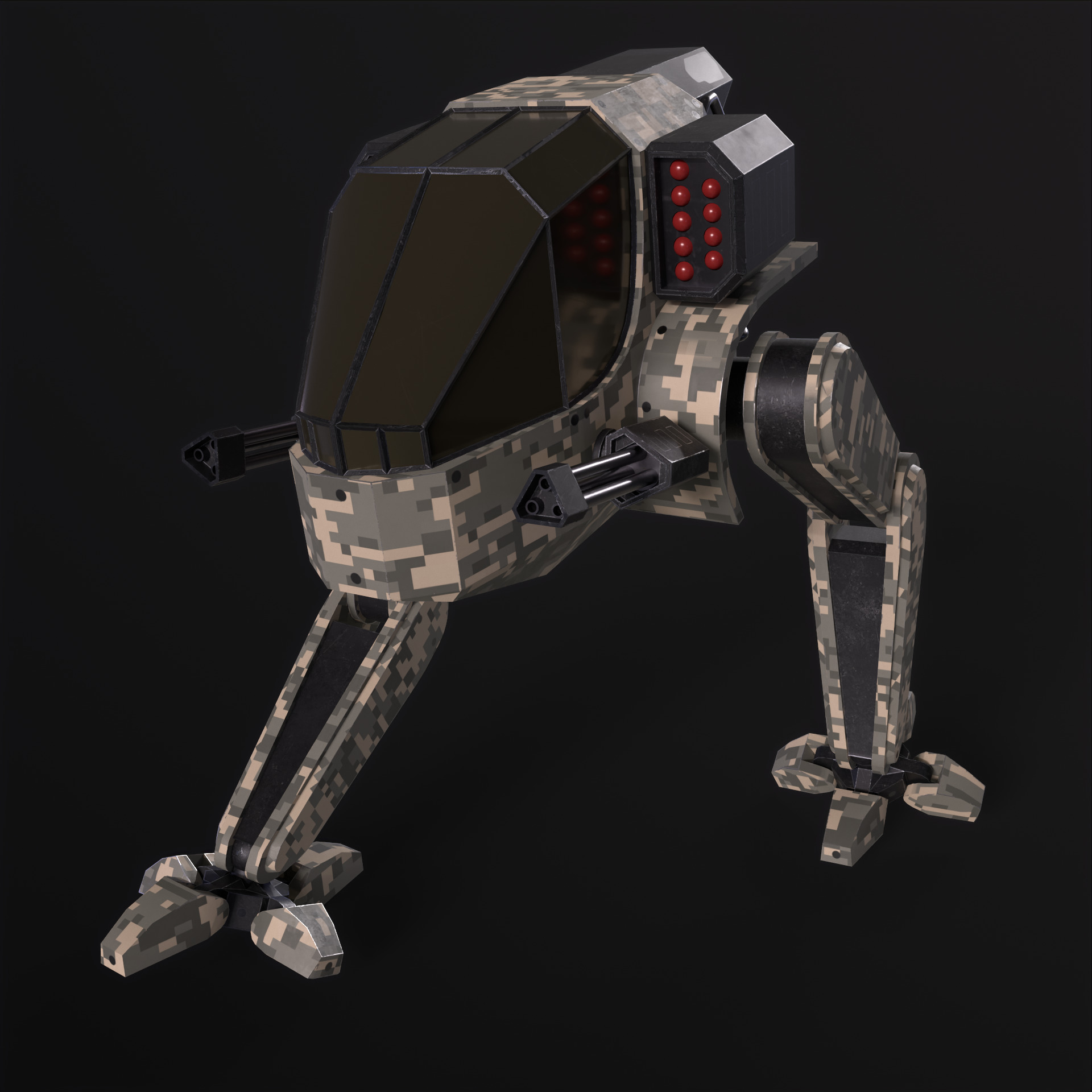 Military Mech PBR Low-poly 3D model_10
