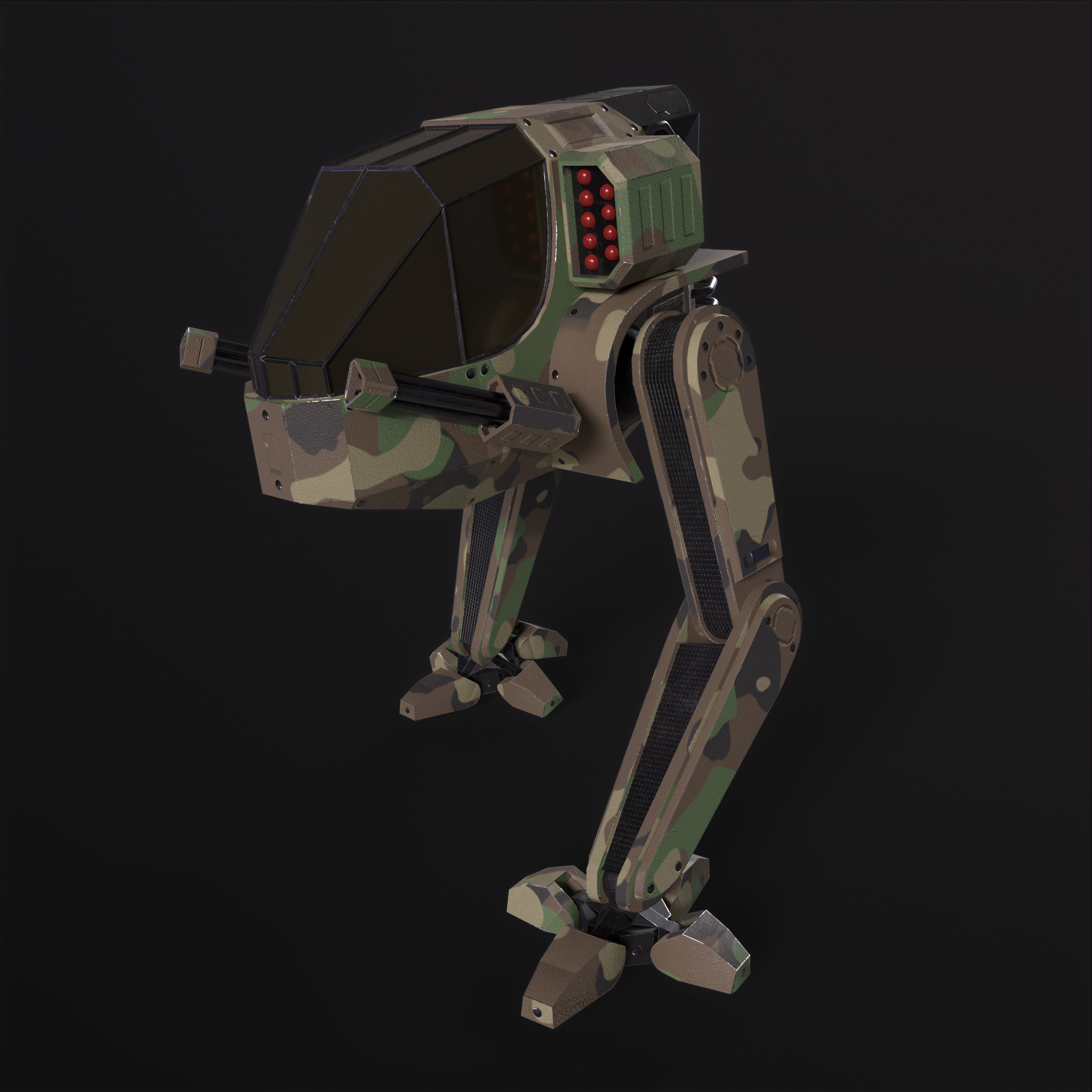 Military Mech PBR Low-poly 3D model_44