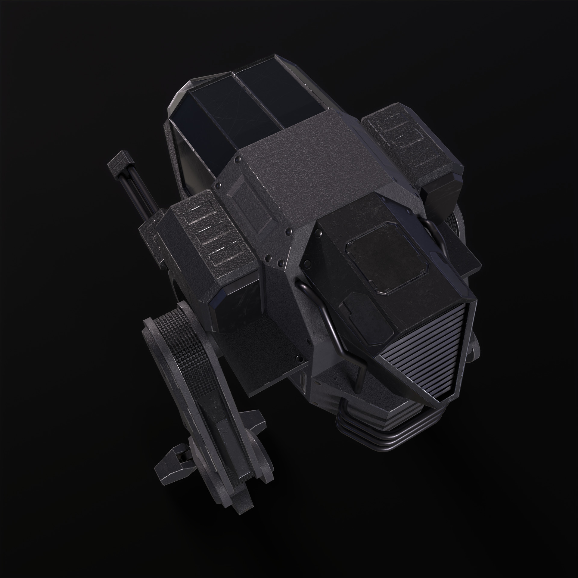 Military Mech PBR Low-poly 3D model_24