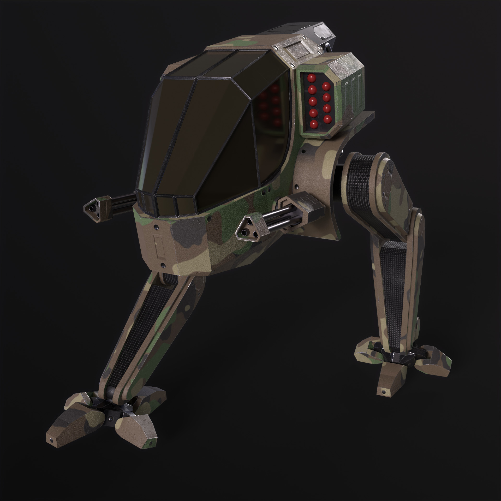 Military Mech PBR Low-poly 3D model_7