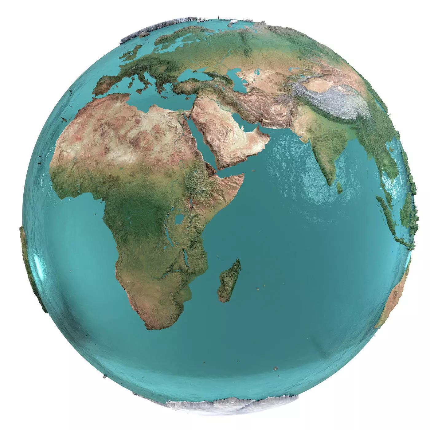 Earth Water 3D Globe No Cloud  Low-poly 3D model_0