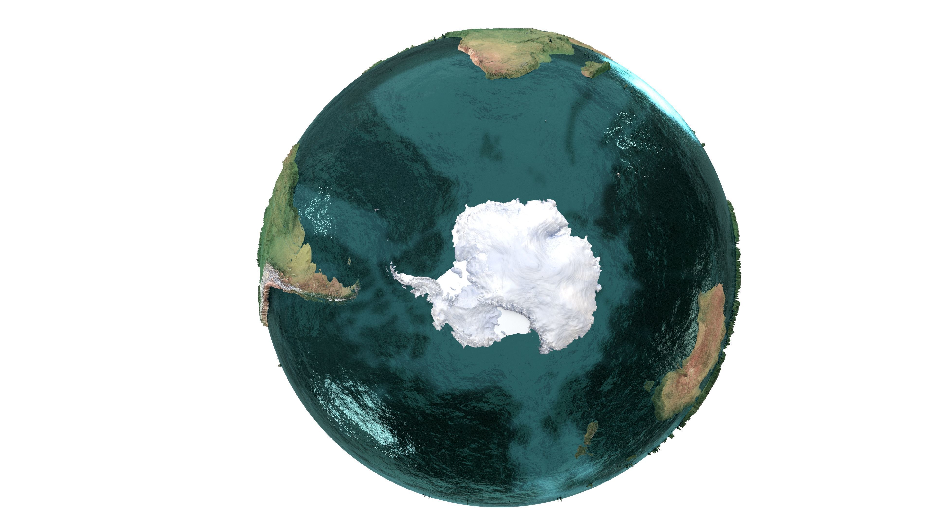 Earth Water 3D Globe No Cloud  Low-poly 3D model_4