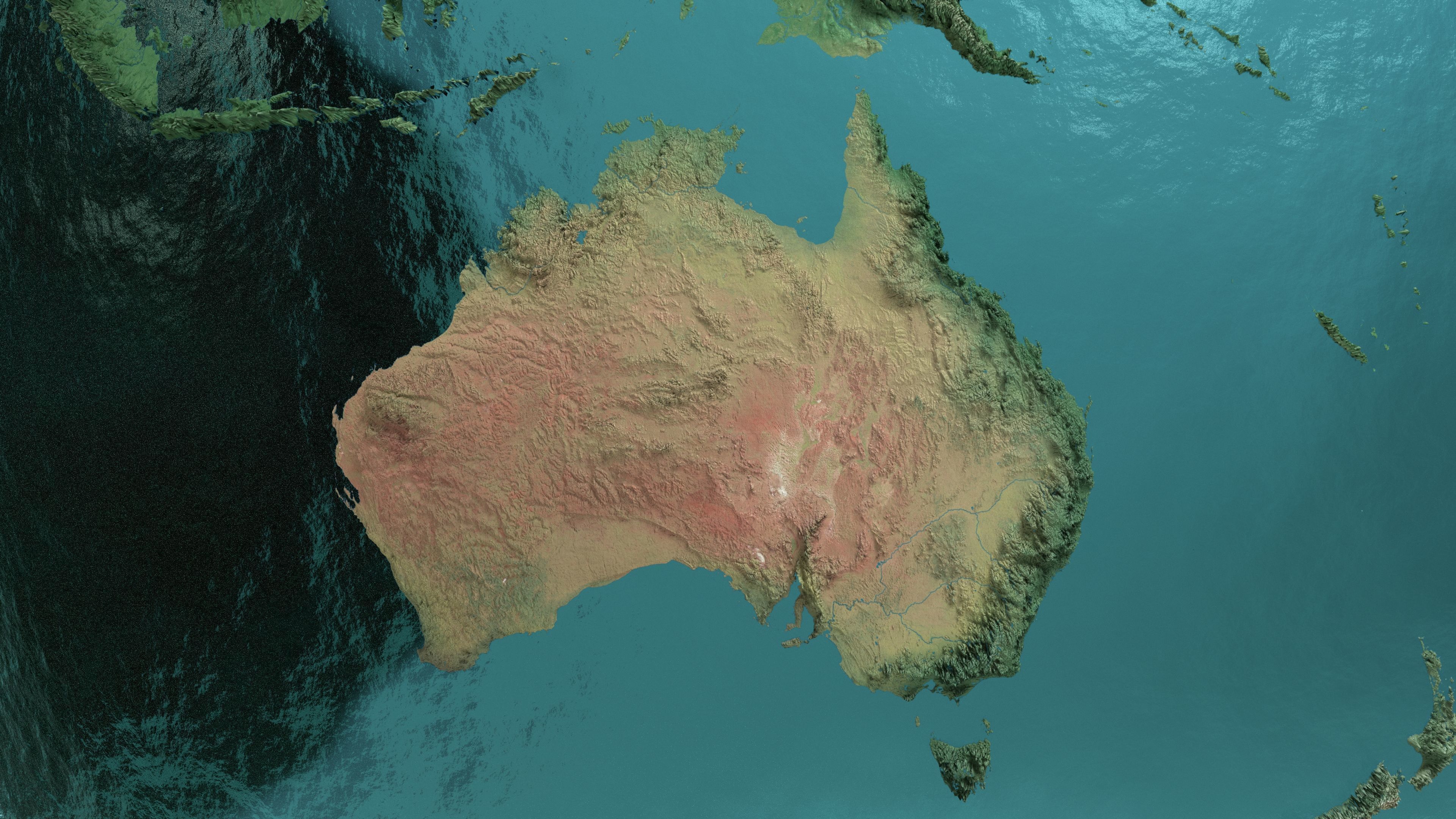 Earth Water 3D Globe No Cloud  Low-poly 3D model_9