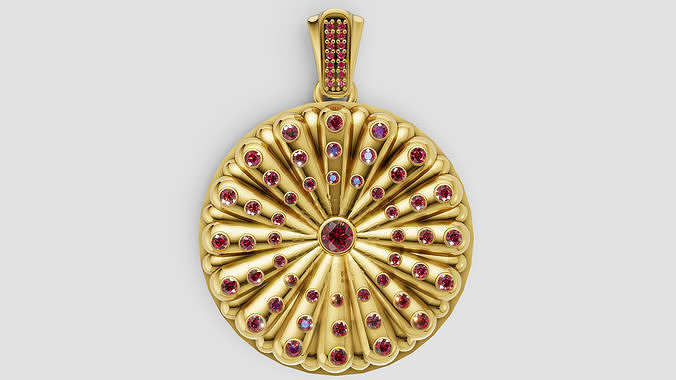 GOLD ROUND DIAMOUND PENDANT  3D print model
