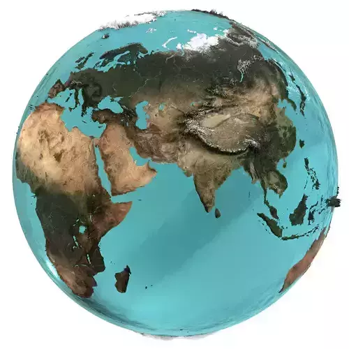 Earth Water 3D Globe Natural