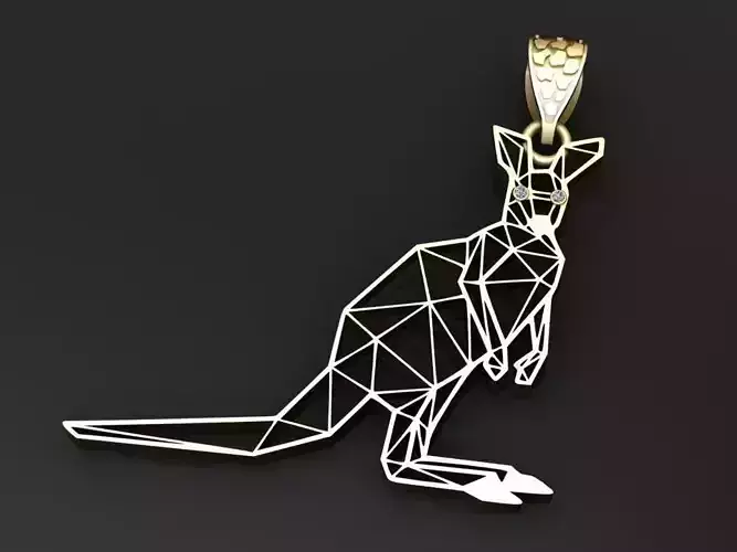 Kangaroo pendant 3D printable model 