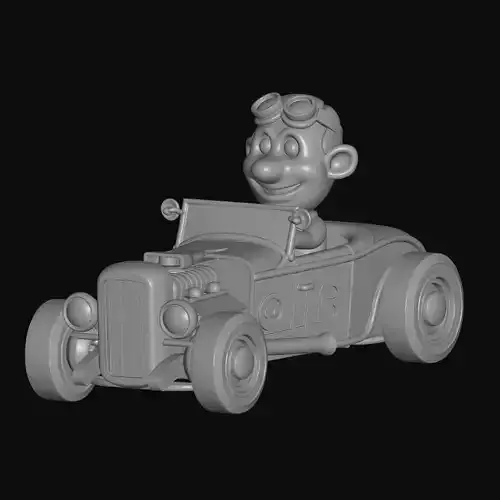road car model and man 3D print model