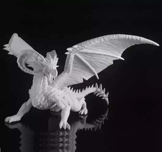 Dragon gold toy on dashboard of car 3D print model