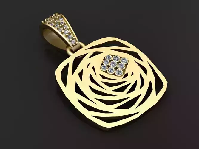 Geometric spiral pendant  3D printable model 