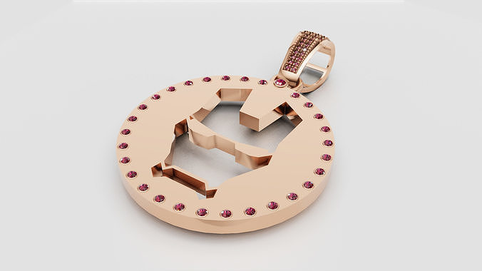 3D GOLD FACE PENDANT  3D print model