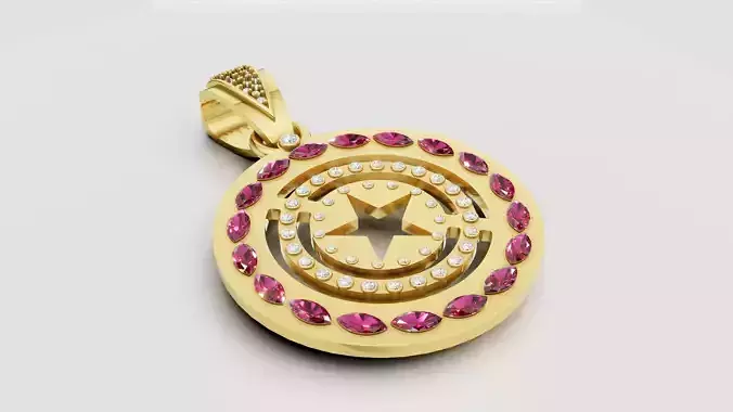 3D GOLD STAR PENDANT 