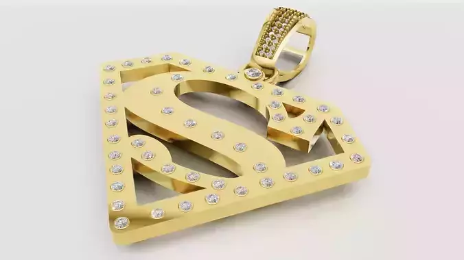 SUPER MEN LOGO PENDANT 