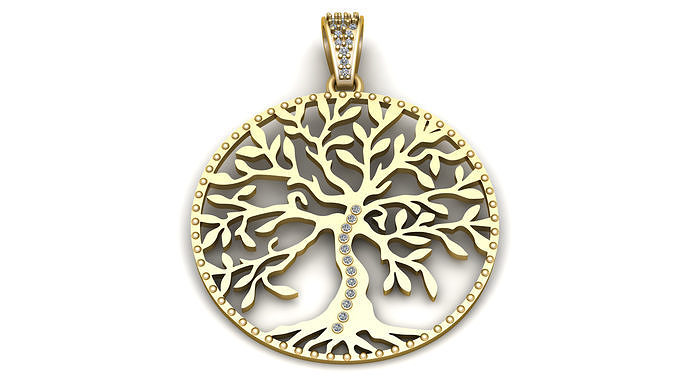 TREE GOLD PENDANT  3D print model
