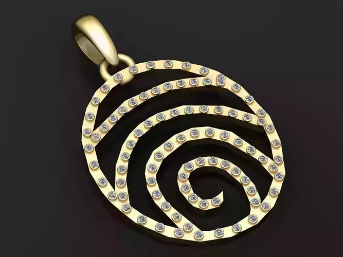 Spiral diamond pendant 3D printable model  3D print model