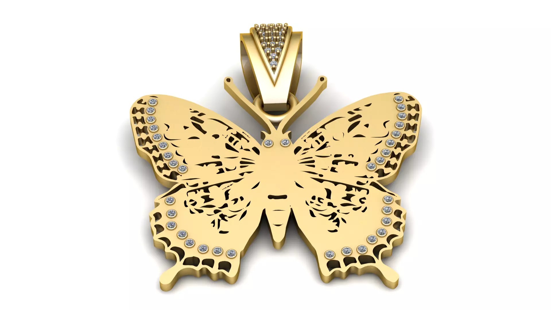 BUTTER FLY GOLD PENDANT 3D print model