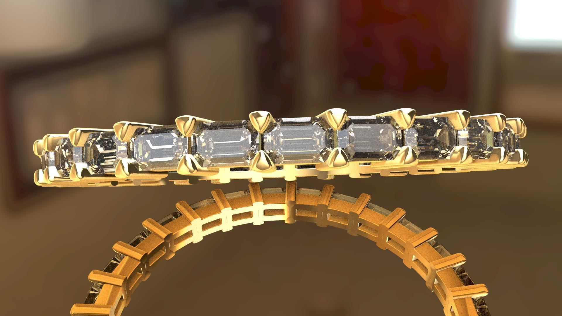 Luxury Diamond Ring Design 3D Jewelry Model STL OBJ Format 3D print model_2