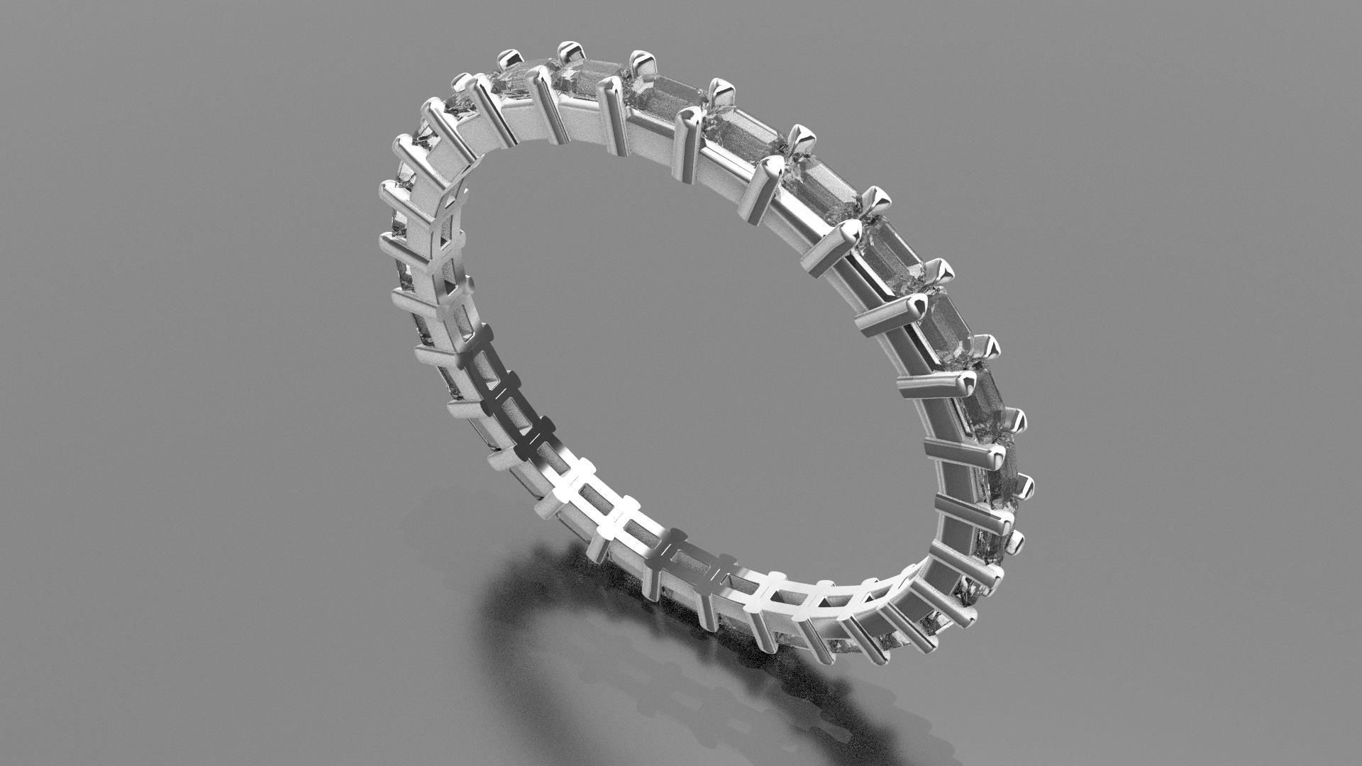 Luxury Diamond Ring Design 3D Jewelry Model STL OBJ Format 3D print model_1