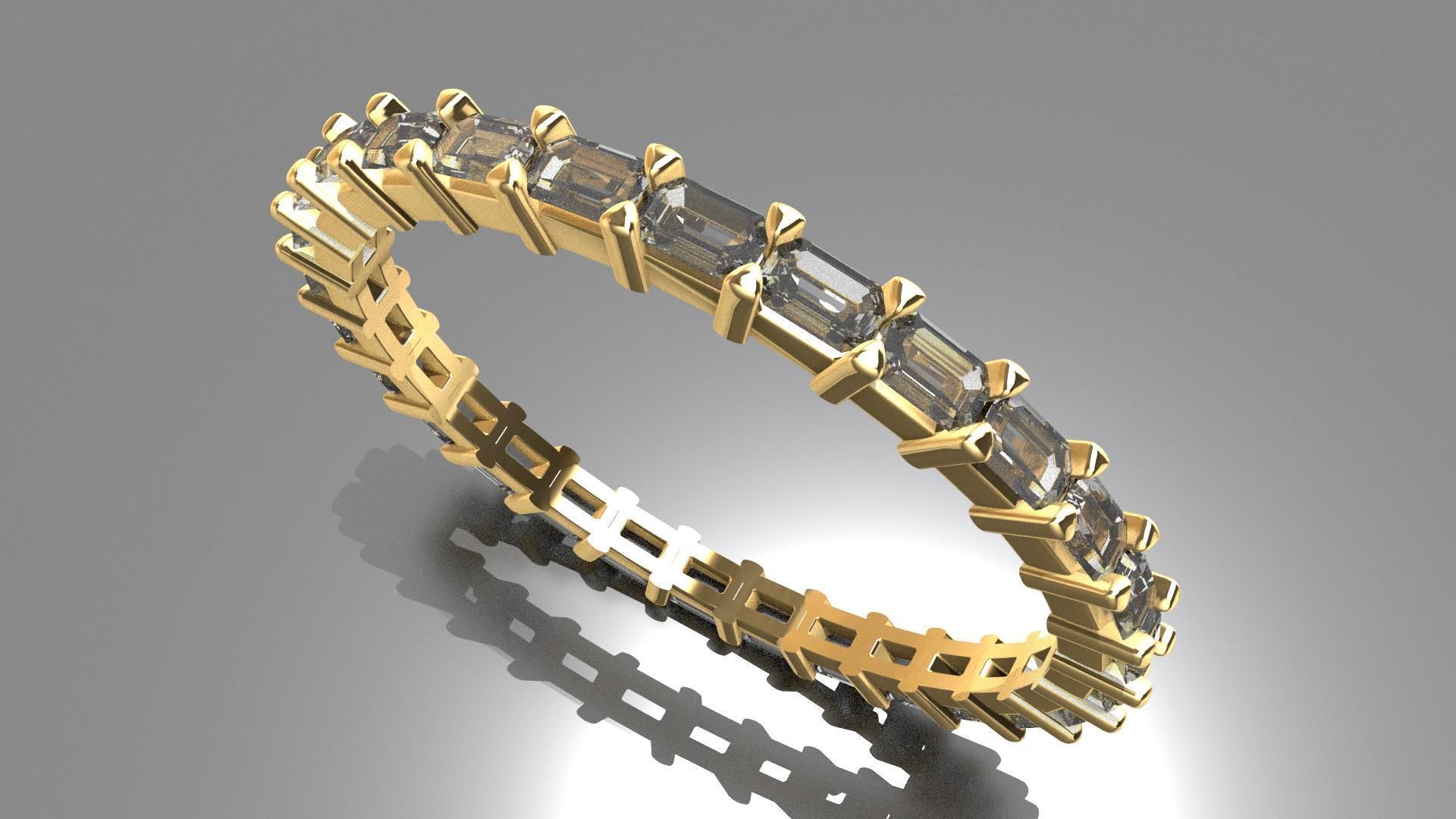 Luxury Diamond Ring Design 3D Jewelry Model STL OBJ Format 3D print model_3