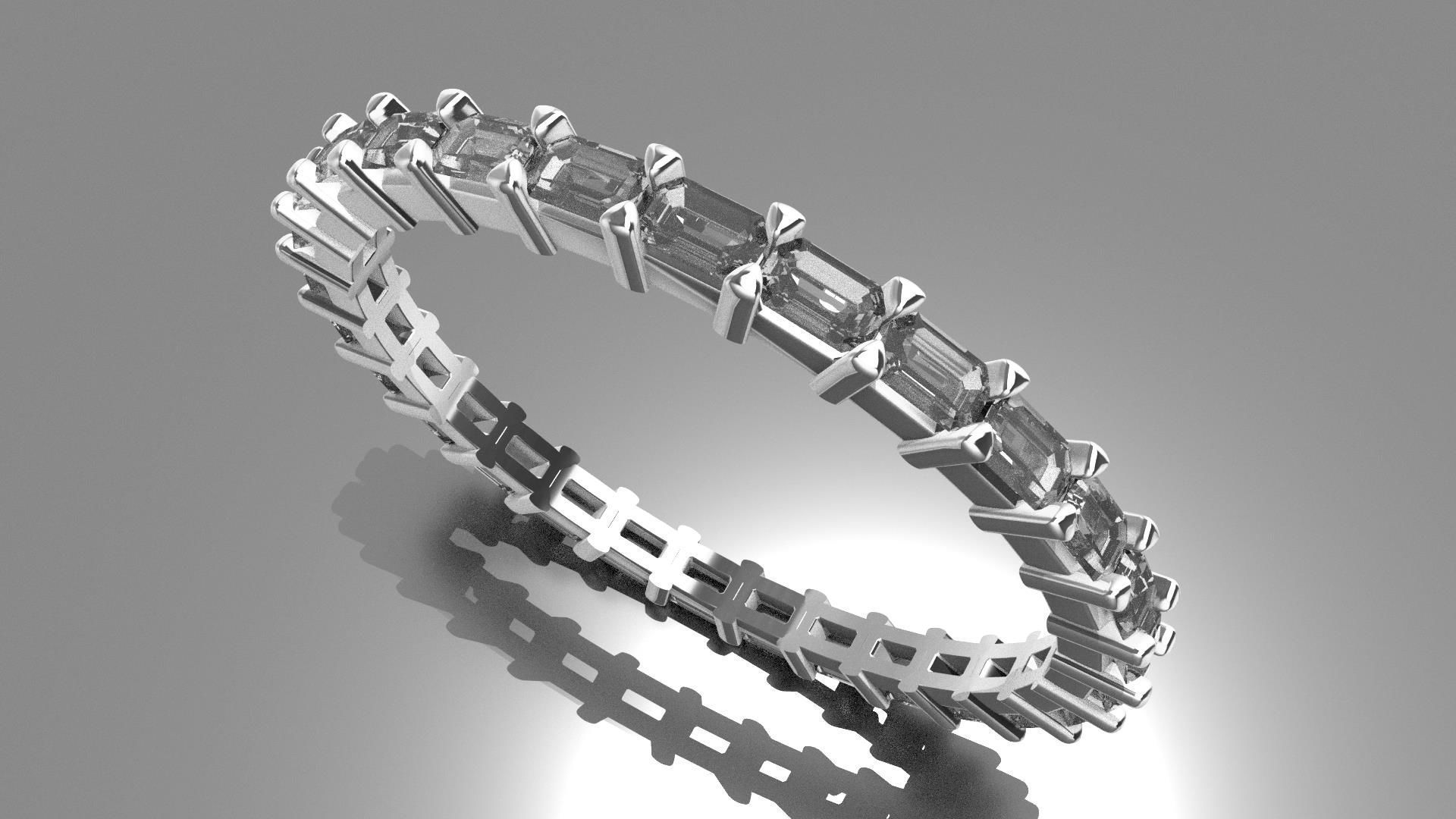 Luxury Diamond Ring Design 3D Jewelry Model STL OBJ Format 3D print model_4