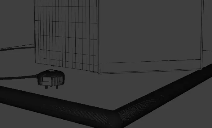 Modern Microwave Oven 3D Model  Silver and Matte Black Low-poly 3D model_9