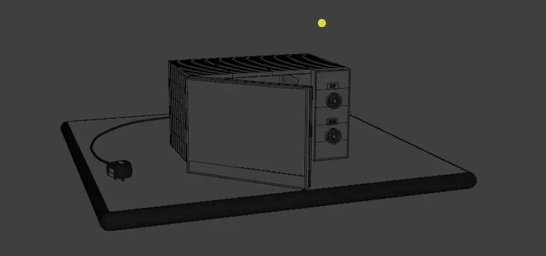 Modern Microwave Oven 3D Model  Silver and Matte Black Low-poly 3D model_7