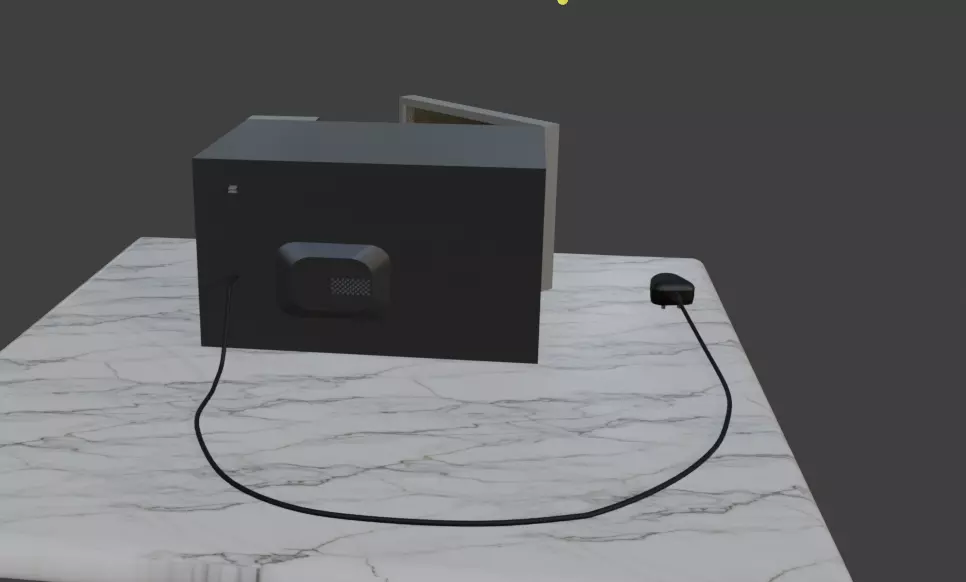 Modern Microwave Oven 3D Model  Silver and Matte Black Low-poly 3D model_22