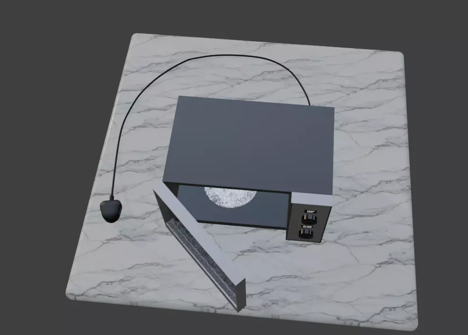 Modern Microwave Oven 3D Model  Silver and Matte Black Low-poly 3D model_12