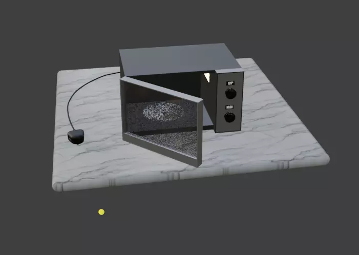 Modern Microwave Oven 3D Model  Silver and Matte Black Low-poly 3D model_19