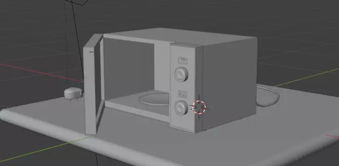 Modern Microwave Oven 3D Model  Silver and Matte Black Low-poly 3D model_35