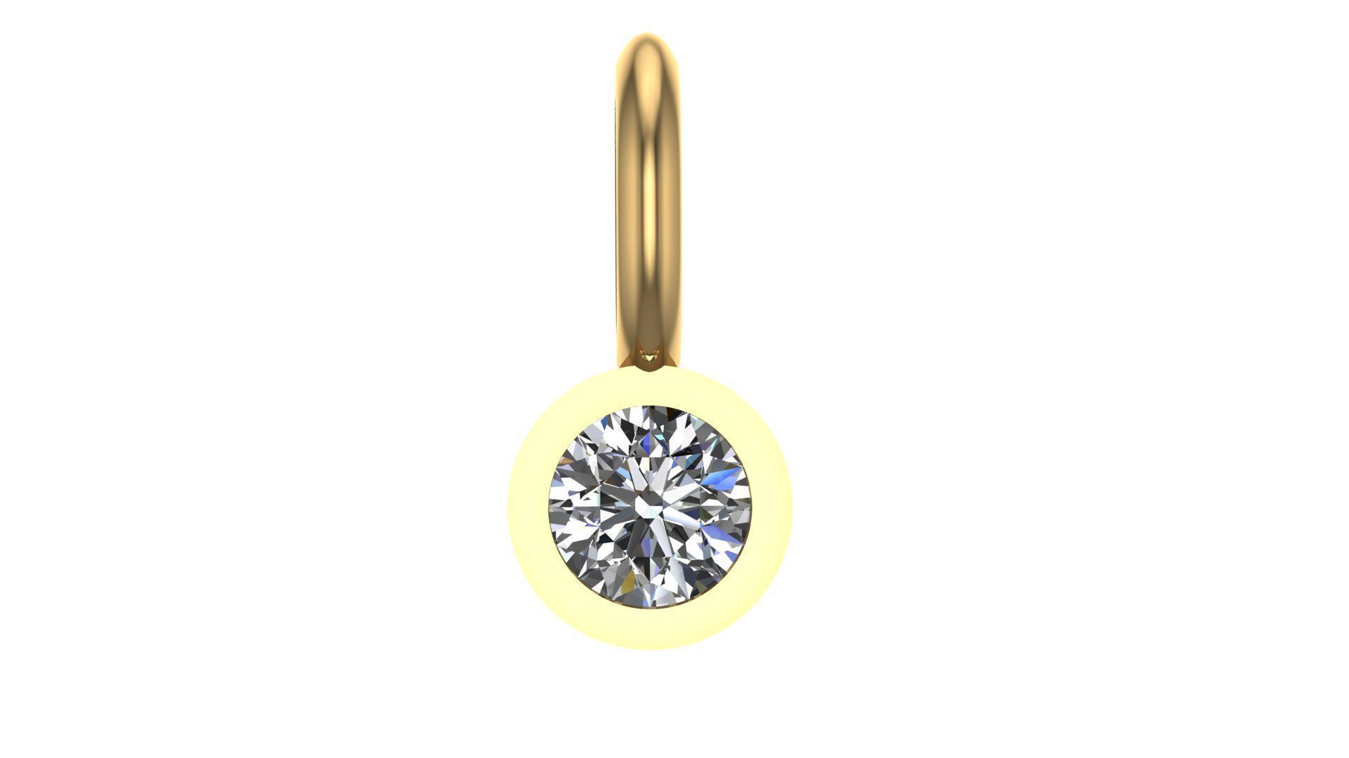 Diamond jewelry Pendant Coloured Classic P03 3D print model 3D print model_1