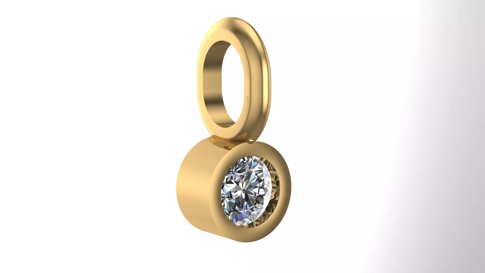 Diamond jewelry Pendant Coloured Classic P03 3D print model 3D print model_0