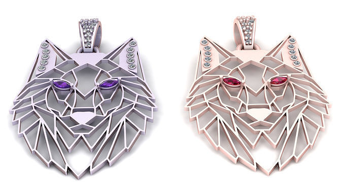 WOLF FACES PENDANT  3D print model