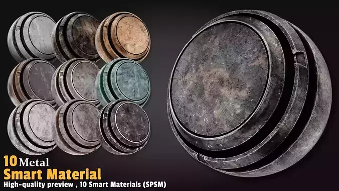 Metal Smart Material Substance 3d Painter  Vol 01