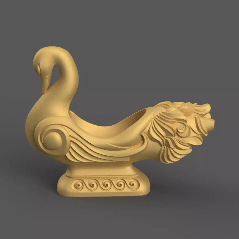 Elegant Swan Planter Urn Candle Holder candy container decor 3D print model_0