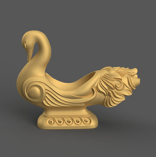 Elegant Swan Planter Urn Candle Holder candy container decor 3D print model