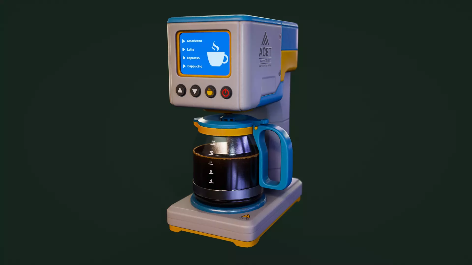 Coffee machine Low-poly 3D model_0