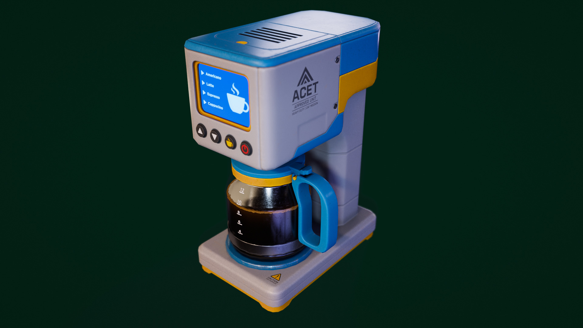 Coffee machine Low-poly 3D model_5