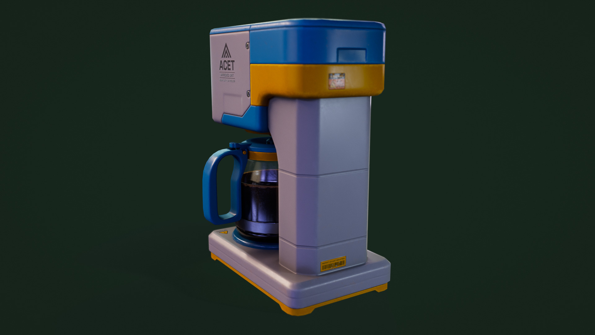 Coffee machine Low-poly 3D model_4