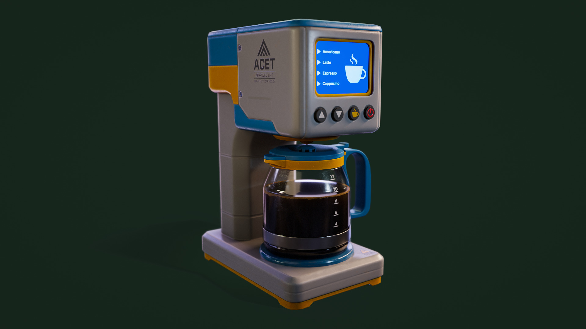 Coffee machine Low-poly 3D model_3