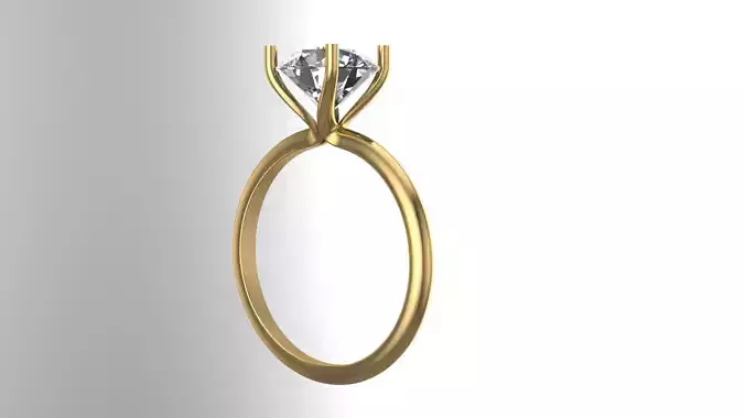 Diamond classic Ring solitaire to print  3 Sizes