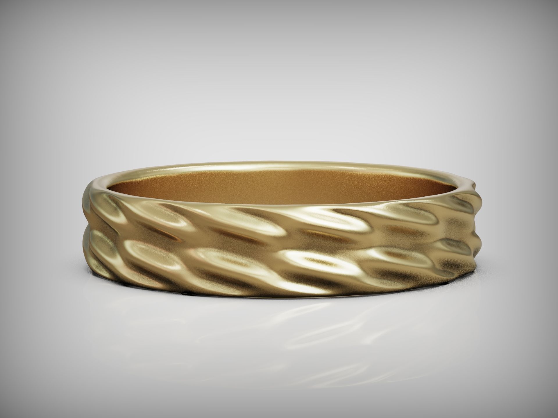 Wavy wedding band ring minimalist 3D print model_7