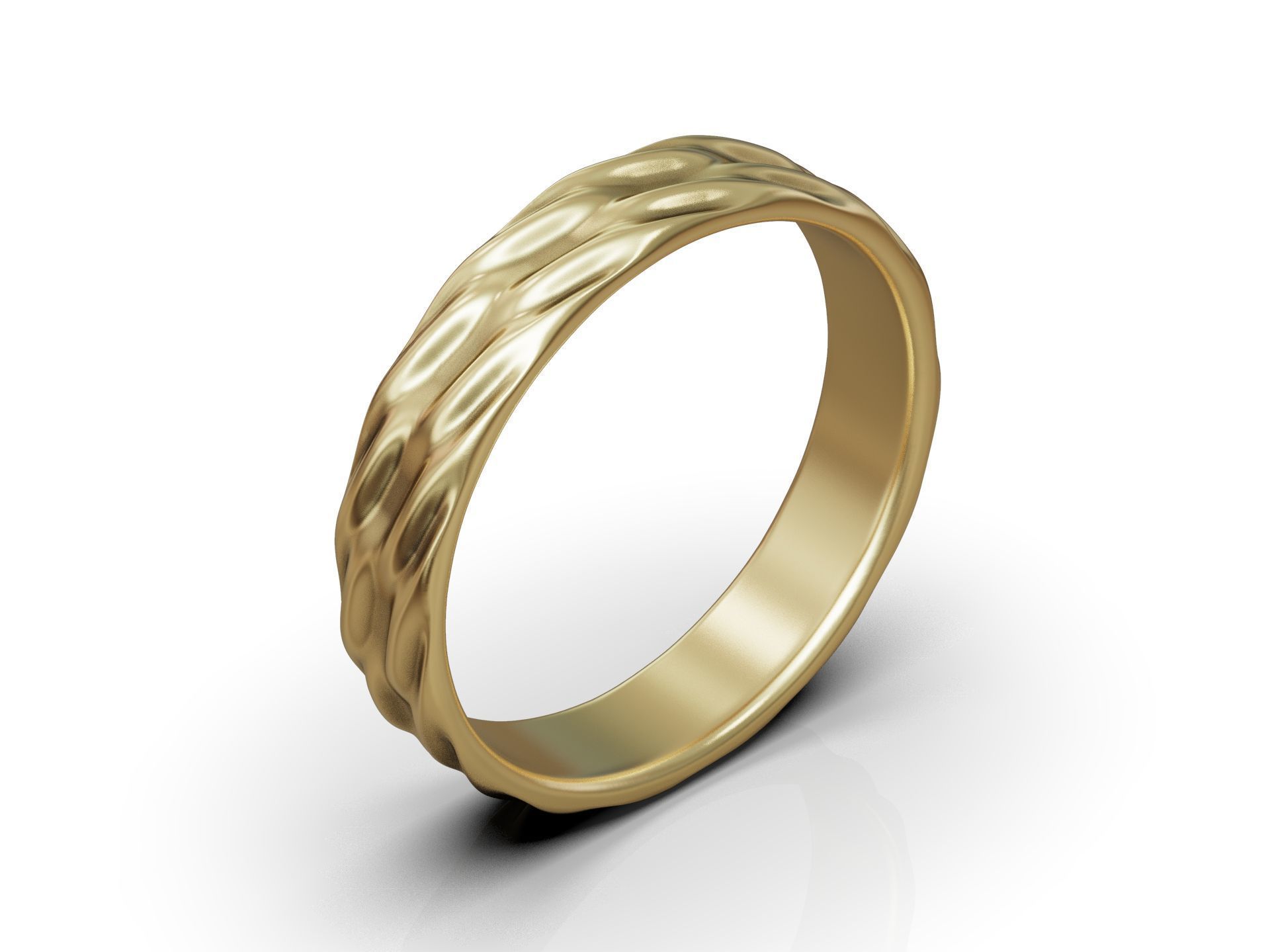 Wavy wedding band ring minimalist 3D print model_11